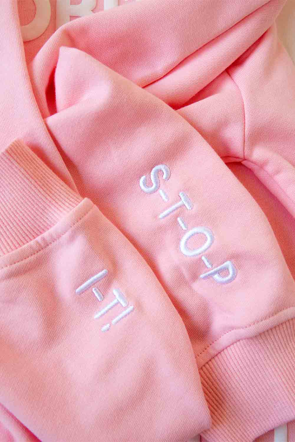 HEYSTOBIT Oversized Jin Hoodie (Baby Pink)